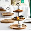 Plateau de service de fête Original, support d'assiettes pour Dessert rond en bois 2/3, Cupcake de mariage, auto-assistance, niveau de gâteau de café adapté