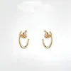 Fashion titanium steel nails Stud earrings for mens and women gold silver jewelry for lovers couple rings gift NRJ235n