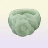 Een goederen Natuurlijke Birma Jade Bean Green Small Flowers Rose Jade Ring Ring Bloem Dames Ladies 68311236560096