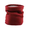 Scarves Soft Unisex Windproof Double-Layer Collar Scarf Knitted Neck Warmer Circle Loop Fleece Lined Winter Gaiter