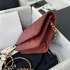 Designer Shoulder Bags Strap Handbags Plaid Purses Double Letter Solid Buckle Sheepskin Caviar Pattern Evening Wallet Bag