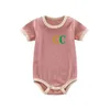 Rompers 3 Models Newborn Baby Rompers Girls And Boy Short Sleeve Cotton Clothes Brand Letter Print Infant Romper Children Ourfits Drop Dhhcy
