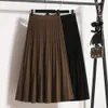 Rokken Skorts Zwart Gebreide Lange Elastische Taille Elegante Hoge Taille Dames Lente Herfst Winter Rokken Koreaanse Stijl Mode Harajuku 231206