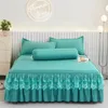 Bed Skirt 9 Colors Ruffle Lace Skirt Bedspread Home Textile Solid Bed Skirt Bedroom Coverlets Bedspreads Sheets Dust Cover Bedding 231205