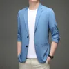 Mens Suits Blazers Suit Jacket Summer UltraThin Breathable High Elastic Lightweight Ice Silk Sun Protection Casual Men 231206