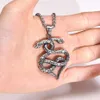 Pendentif Colliers 24 '' Gothique Double Serpent Wrap Collier Vintage Religieux En Acier Inoxydable Pull Hip Hop Punk JewelrPend281Y