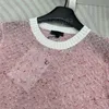 Autumn Tops Designer Sweaters For Women Clothing Fashion Pink tröja Långärmad rund hals Slim fit mode utomhus lyxiga stickade tröjor Kvinnor jumper