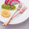 Forks Colorful Dinner Fork 304 Stainless Steel Dessert Salad Forks With Long Handle Tableware For Kitchen Restaurant Party Steak Fork 231206