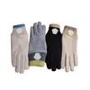 Роскошные дизайнерские перчатки для женщин, осенне-зимние плюшевые вязаные перчатки с буквенным принтом, теплые толстые шерстяные варежки, велосипедные лыжи