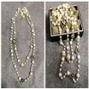 Mimiyagu-collar largo de perlas de imitación para mujer, colgante de doble capa No 5, collar largo para fiesta 220218219q