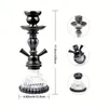 1pc, Narguilé Shisha, 2 Tuyaux Narghile Shisha Set, Bol En Verre De Silicone Conception Système De Gestion De La Chaleur Sans Poignée, Narguilé Bol Entonnoir Style Shisha