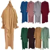 Abbigliamento etnico 2 pezzi Overhead Hijab Women Preghiera musulmana Capo Ramadan Eid Abito set khimar modesto servizio di culto arabo islamico