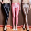 Unisex hombres y mujeres Sexy brillo opaco Leggings satén brillante Super brillante pantalones de baile elásticos