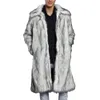 Heren Bont Faux High Street Lange Jas Winter Warm Zware Industrie Haute Losse Casual Windbreakers Jassen Kleding 231205