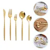 Dinnerware Sets 1 Set Of Western Silverware Stainless Steel Cutlery Dessert Spoon Fork For Home Restaurant