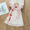Vestidos da menina para crianças e meninas vestido de verão estilo chinês hanfu qipao vestido infantil bebê menina vestido de princesa 2312306
