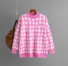 여자 디자이너 스웨터 둥근 목 줄무늬 패션 긴 소매 자카르 카디건 뜨개질 코트