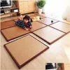 Carpets Folding Rattan Floor Mat Thick Living Room Slee Tatami Carpet Pad Summer Baby Play Non-Slip R230725 Drop Delivery Home Garde Dh24Q