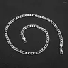 Chains 925 Sterling Silver 6mm 20/45/50/55/60cm Side Figaro Chain Bracelet Necklace Man Woman Fashion Wedding Gift Jewelry Accessories