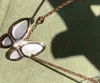 silver Top quality Butterfly flower pendant necklace in rose gold for women wedding gift jewelry Free Shipping