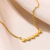 Anhänger Halsketten Klassische einfache kleine Punkt Halskette Vergoldung Stern Halsband Schmuck für Frauen elegante Charme Kragen Geschenke