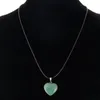 Pendant Necklaces 20 Pieces Heart Shape Stone Pendants Chakra Beads DIY Crystal Charms 2 Different Sizes Assorted Color