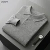Mężczyzn Swetery Lhzsyy jesienne zima kaszmirowy sweter polo szyi szyję pulloczy swobodne koszula młodzież luźna baza dużych rozmiarów 231206