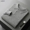 Suéteres para hombres LHZSYY Otoño Invierno Suéter de cachemira Polo Cuello Jerseys de punto Camisa casual Ropa Juvenil Suelta Base de gran tamaño 231206