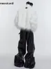 Men's furMauroicardi-Manteau court en fausse fourrure de Mongolie pour homme veste moelleuse optique blanche chaud 231205