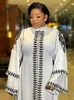 Kleider in Übergröße, hochwertiger Diamant-bestickter Kragen mit Schal, Robe Dashiki, afrikanisches Damenkleid 08 231206