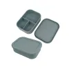 Food Grade Silicone Lunch Boxes 3 Grids Plastic Microwave Heating Bento Box Food Container ZZ