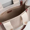 5A Bolso de Mujer Bolso de Madera Bolso de Hombro clásico para Mujer Bolso Bandolera para Axilas Bolso de Playa de Lino de Moda Bolso Bandolera de Viaje de diseñador de Lujo Bolso White001