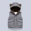 Gilet bébé vêtements garçons filles solide gilet à capuche manteau pour 12 mois à 4 ans enfants hiver enfants vestes chaudes gilets Costume de noël 231205