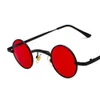 Znakomity szeroki most retro rock punkowe okulary przeciwsłoneczne klasyczne małe okrągłe czysty czerwony okulary słoneczne UV400 230920