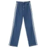 Kvinnor Jeans Retro Three Bar Profile Mens Loose Nisch Casual Sports Trousers Trendy High Street Neutral Striped Wide Leg Straight Pants 231206