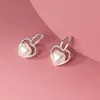 Stud Earrings TOYOOSKY S925 Sterling Silver Love Synthetic Pearl Ear Studs With Elegant Design Sense In Wind Jewelry For Women Gift