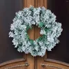 Dekorativa blommor snöiga flockade julkransar ytterdörrhängare xmas inomhus utomhusdekoration