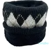 Scarves Winter Ski Neck Guard Diamond Grid Plus Velvet Thickened Knitted Head Comfortable Scarf Windproof Ring Bufandas