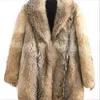 Heren Bont Faux Herfst Winter Highend Directe Verkoop Middellange en Lange Wolf Jas Nertsen Mannen Jas Maat S5XL 231205