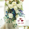 Couronnes de fleurs décoratives 5 pièces Bouquet Floral Po Props Fournitures de bricolage Ornements Accessoires Décor Simation Crème glacée Artisanat Drop Deliv Otm6K