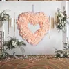 Fleurs décoratives 30 cm rose clair Saint-Valentin amour couronne de coeur simulation guirlandes de roses mariage Happy Valentien's Day décor porte mur