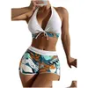 Badkläder hög midja y baddräkt kvinnor sommar baddräkt bikini set plus size badkläder strand simning 230217 droppleverans sport ut dhfbw