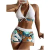 Ropa de baño Cintura alta Y Traje de baño Mujeres Traje de baño de verano Bikini Set Plus Tamaño Traje de baño Playa Natación 230217 Drop Delivery Sports Out Dhfbw