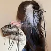 Ostrich Feather Hair Claw Plush Inlaid Rhinestone Hair Clip Clamps Winter Hairpins Fashion Women Hairgrips Hair Accessor Party