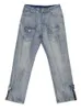 Women s Jeans Trendy Large Pockets Men s Denim Cargo Pants Streetwear Skateboard Fashion Designer Spliced Slit Full Length Baggy Men 231206