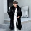 Men's Fur Faux Fur Manteau en fausse fourrure a manches longues pour hommes coupe-vent chaud vestes longues BontAMG epais moelleux luxe hiver 231205