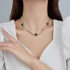 Men's minimalist zircon hip-hop collarbone chain, emerald necklace jewelry, women's versatile Cuban necklace