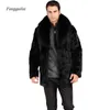 Pelliccia sintetica da uomo Manteau de luxe noir coupe couvertes pour hommes col en fourrure mode automne et hiver 216.239. 231205