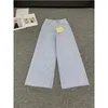 Women's Jeans 2023 Draped Wide Leg Vintage Light Blue High Waist Loose Drag Pants