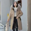 Nuovi parka lunghi con cappotto invernale da donna femminile con cappuccio giacca con tasche in cotone spesso piumino taglie forti XXXL